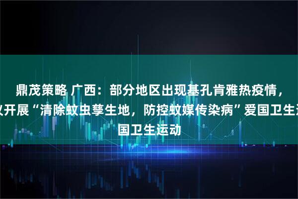 鼎茂策略 广西：部分地区出现基孔肯雅热疫情，倡议开展“清除蚊虫孳生地，防控蚊媒传染病”爱国卫生运动