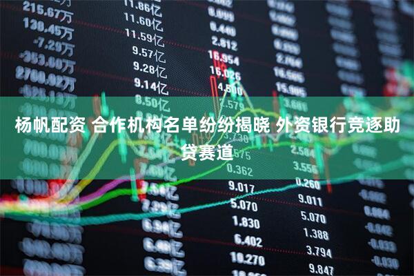 杨帆配资 合作机构名单纷纷揭晓 外资银行竞逐助贷赛道